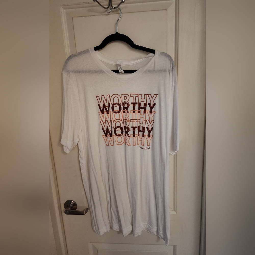 White Graphic T-Shirt with Bold Text